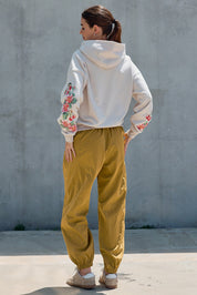 Orchard Stitch Embroidered Hoodie in Light Beige - product photo 3
