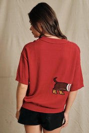 Otto Dachshund Short Sleeve Sweater - Westly