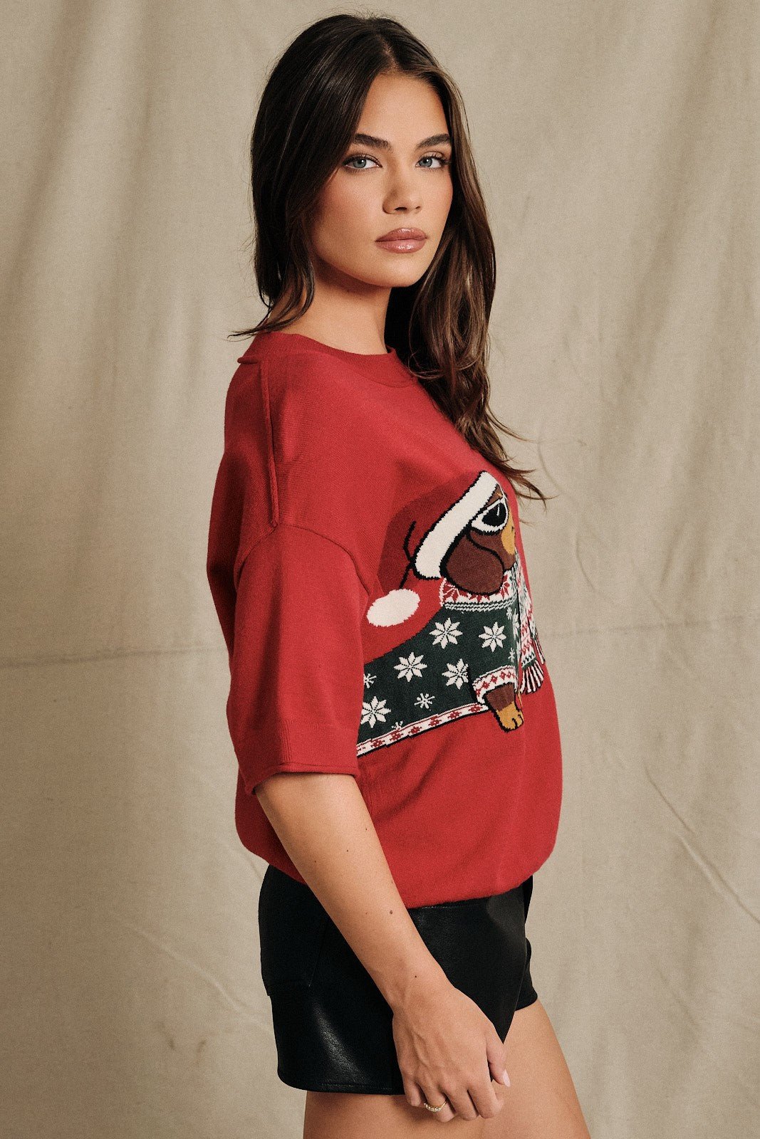 Otto Dachshund Short Sleeve Sweater - Westly