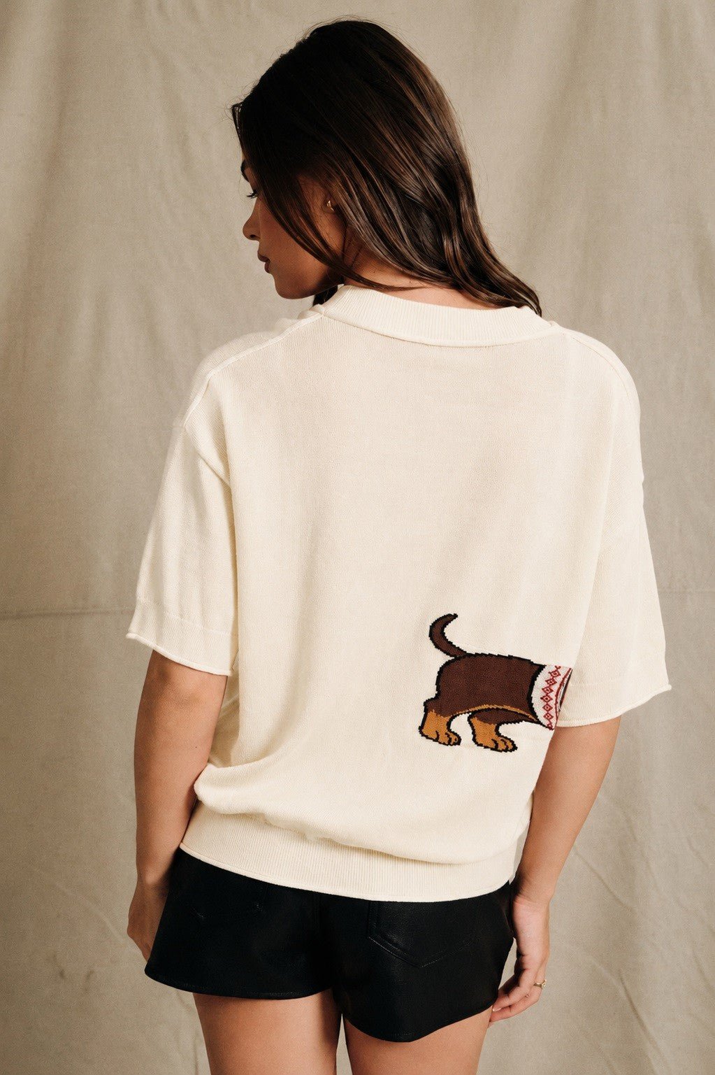 Otto Dachshund Short Sleeve Sweater - Westly