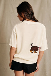 Otto Dachshund Short Sleeve Sweater - Westly
