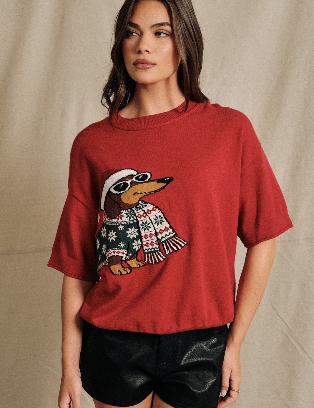 Otto Dachshund Short Sleeve Sweater - Westly