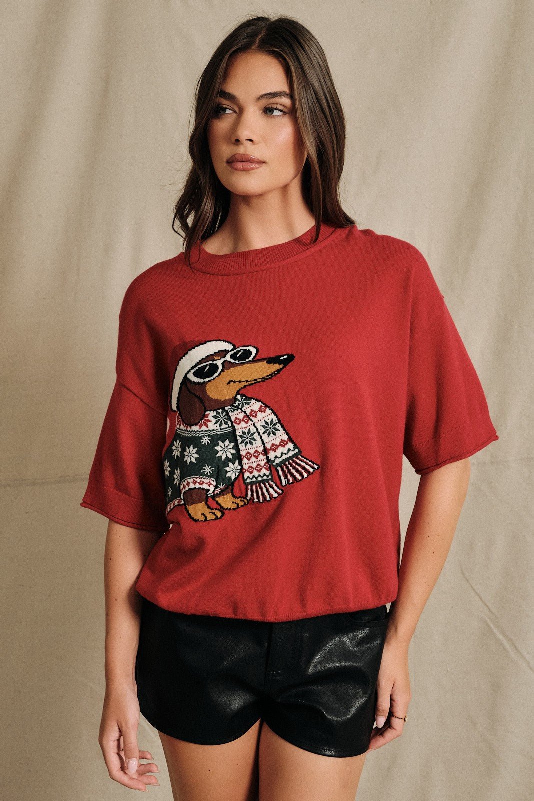 Otto Dachshund Short Sleeve Sweater - Westly