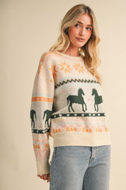 Out West Horse Fair Isle Sweater - Westly