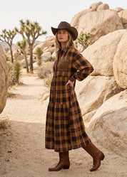 Out Yander Plaid Double Gauze Woven Dress - Westly