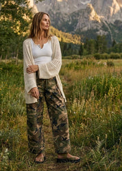 Outlander Relaxed Washed Wide Leg Camo Pants - Westly