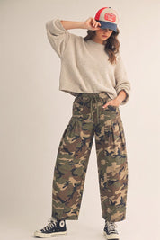 Outlander Relaxed Washed Wide Leg Camo Pants - Westly
