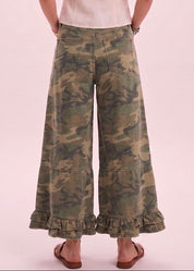 Outlaw Ruffle Washed Camo Wide Leg Denim - Westly