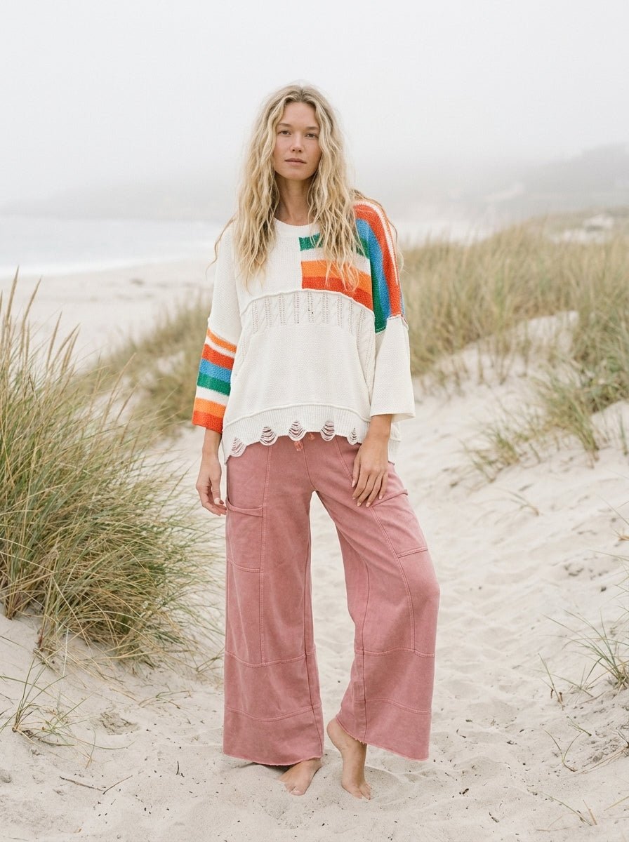 Pacific Coast Cable Knit Sweater With Scalloped Hem - Westly