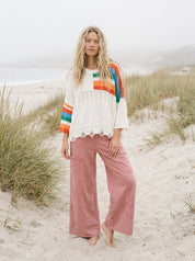 Pacific Coast Cable Knit Sweater With Scalloped Hem - Westly