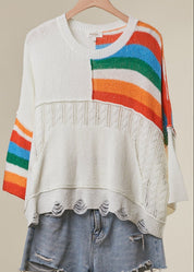 Pacific Coast Cable Knit Sweater With Scalloped Hem - Westly