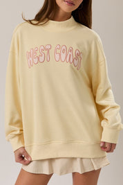 Pacific Palms West Coast Mock Neck Sweatshirt in Butter - product photo 1