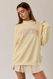 Pacific Palms West Coast Mock Neck Sweatshirt in Butter - product photo 2