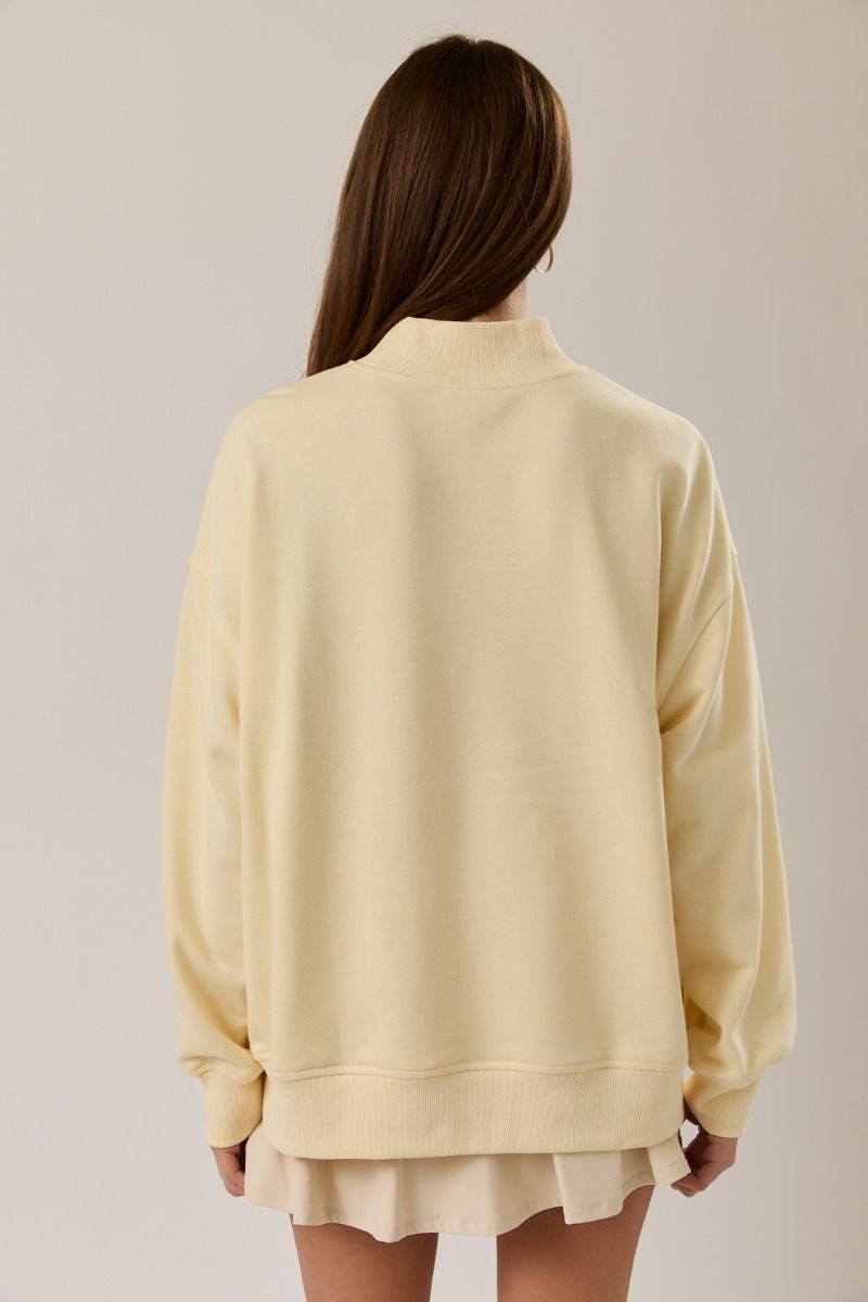 Pacific Palms West Coast Mock Neck Sweatshirt in Butter - product photo 4