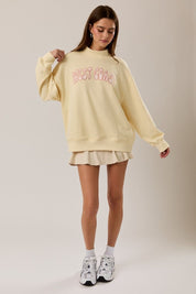 Pacific Palms West Coast Mock Neck Sweatshirt in Butter - product photo 5