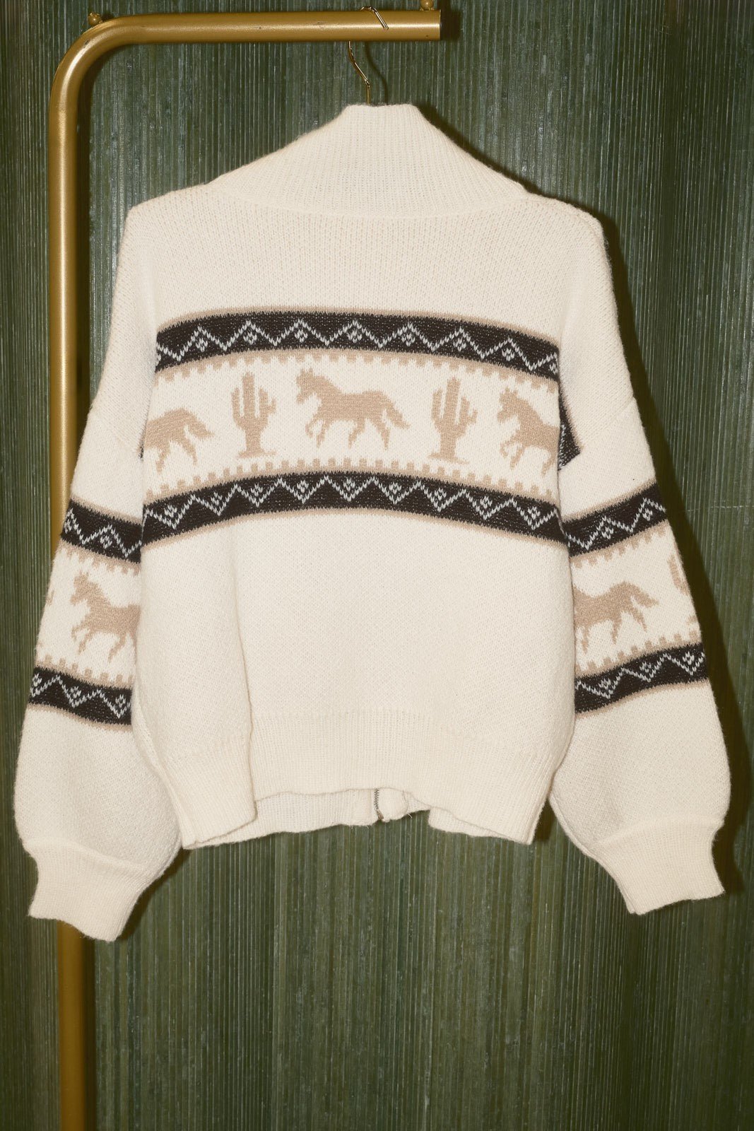 Paddock Horse Motif Zip Cardigan - Westly