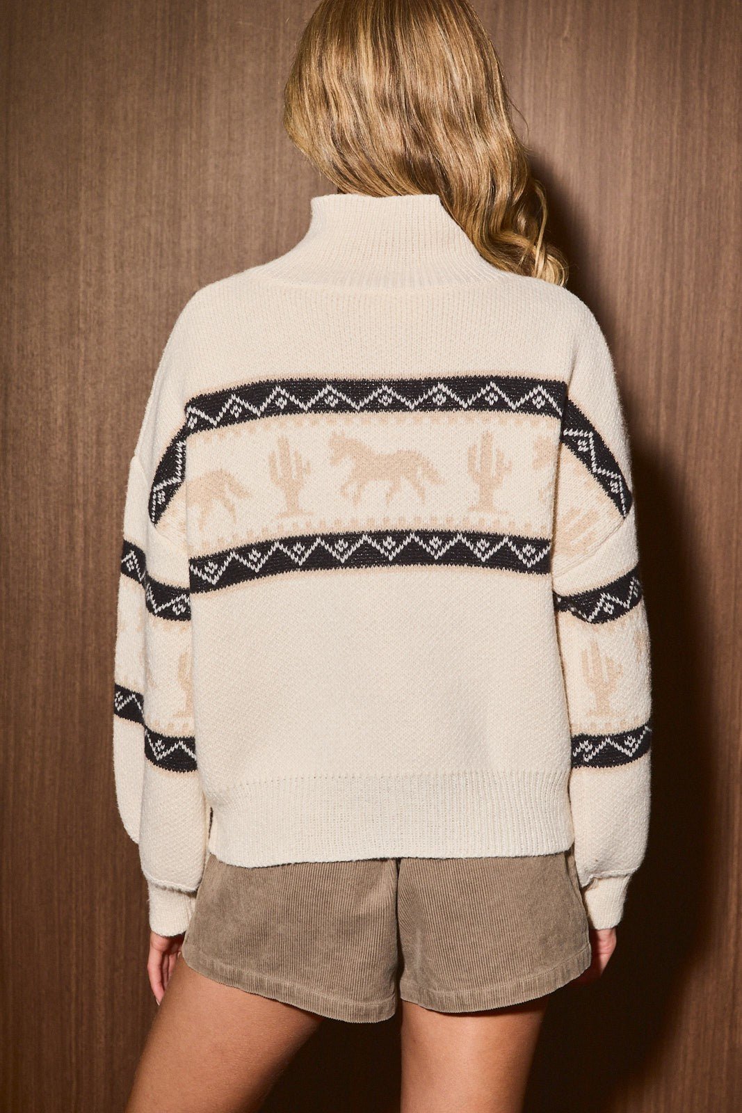 Paddock Horse Motif Zip Cardigan - Westly