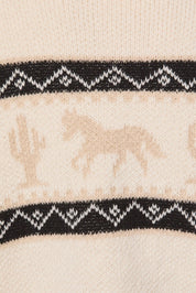 Paddock Horse Motif Zip Cardigan - Westly
