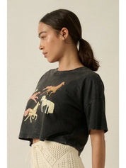 Painted Ponies Vintage - Wash Cropped Graphic Tee - Westly
