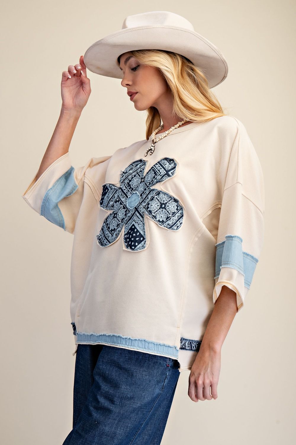 Paisley Daisy Washed Terry Top - Westly