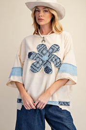 Paisley Daisy Washed Terry Top - Westly