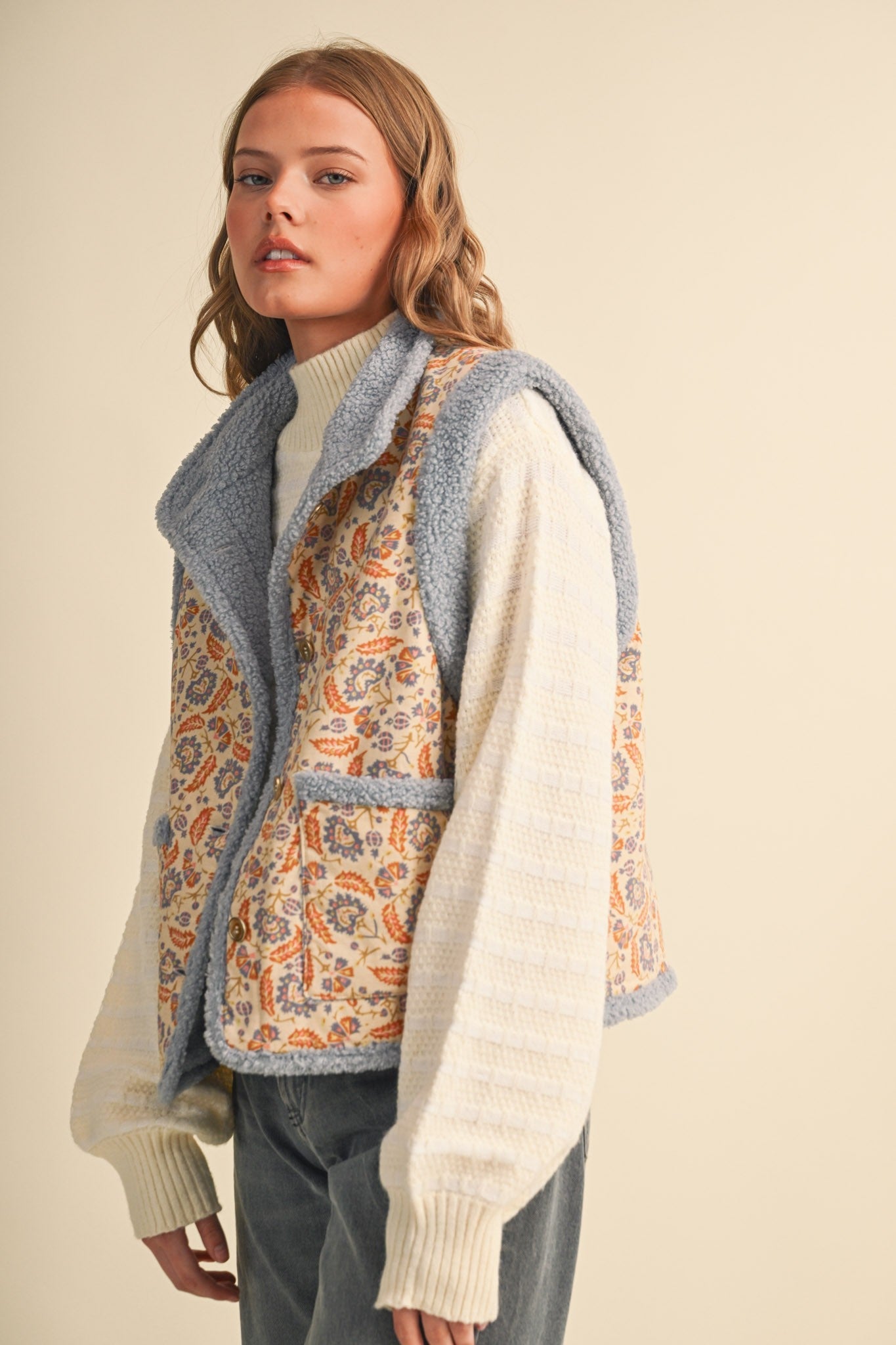 Paisley Passage Sherpa Lined Paisley Vest - Westly