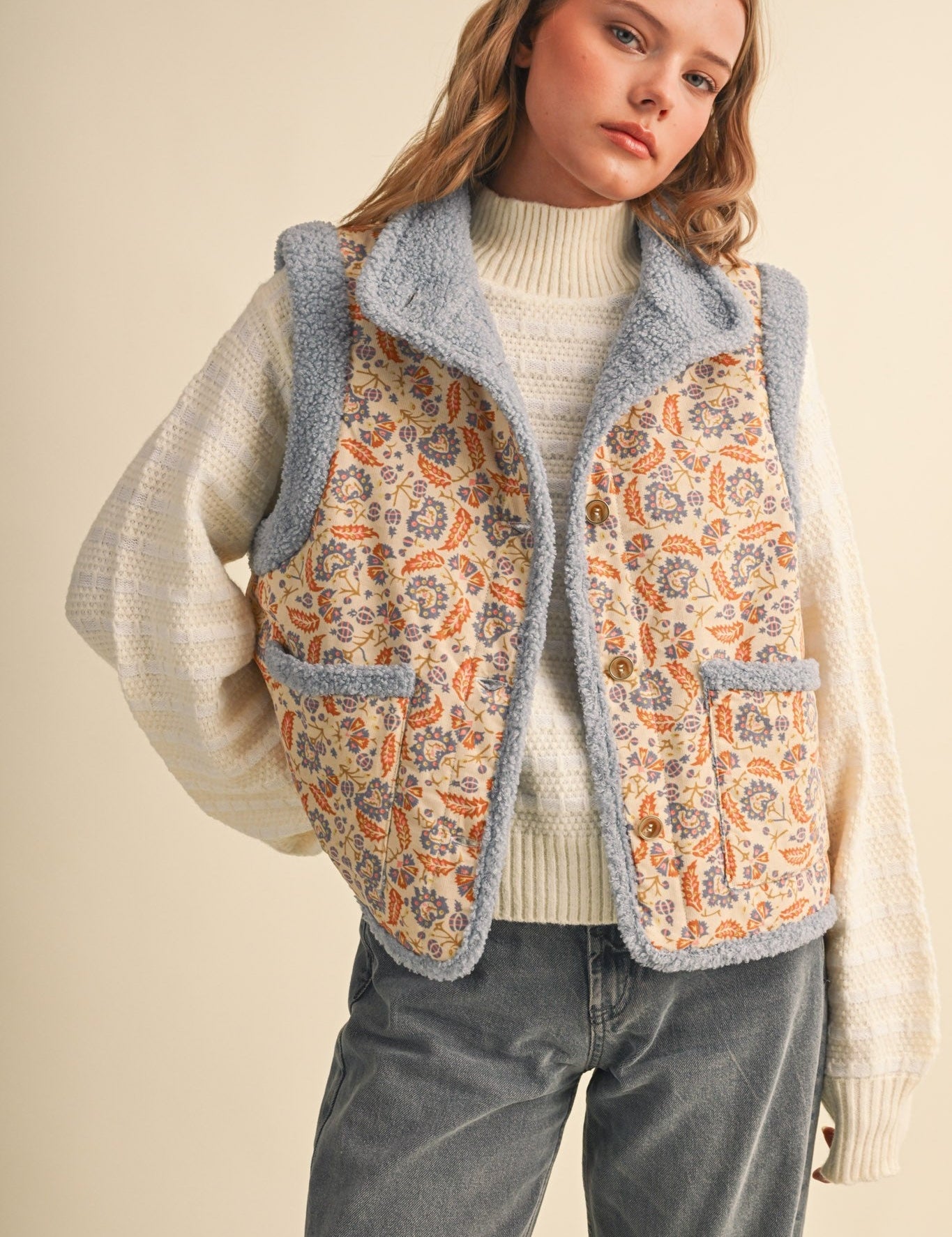 Paisley Passage Sherpa Lined Paisley Vest - Westly