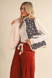 Paisley Passage Sherpa Lined Paisley Vest in Navy Paisley, photo 4