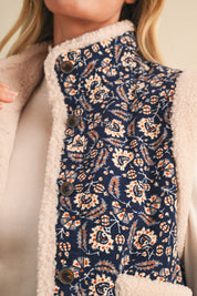 Paisley Passage Sherpa Lined Paisley Vest in Navy Paisley, photo 7