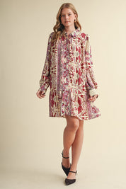 Paisley Promenade Button Down Mini Dress - Westly