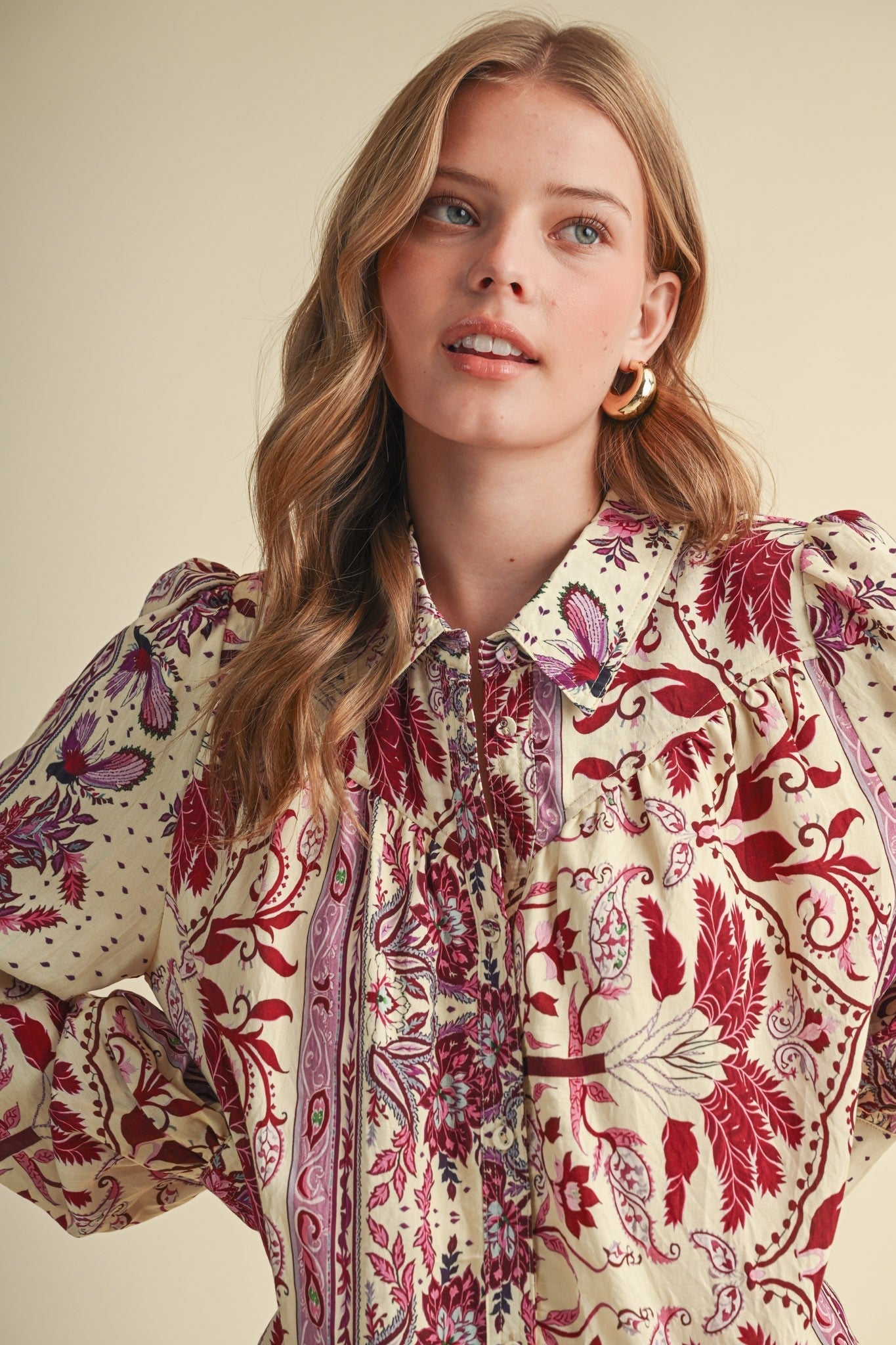 Paisley Promenade Button Down Mini Dress - Westly