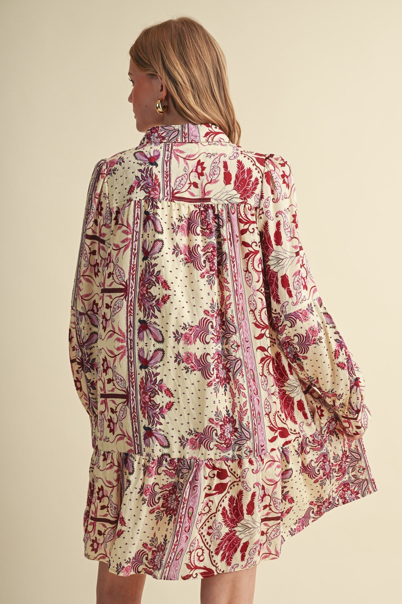 Paisley Promenade Button Down Mini Dress - Westly