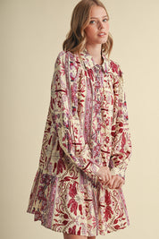 Paisley Promenade Paisley Button Down Mini Dress in Fuchsia Multi Paisley, photo 4