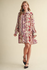 Paisley Promenade Paisley Button Down Mini Dress in Fuchsia Multi Paisley, photo 7