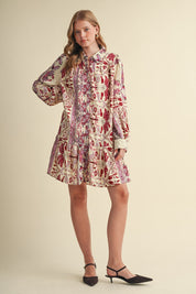 Paisley Promenade Paisley Button Down Mini Dress in Fuchsia Multi Paisley, photo 8