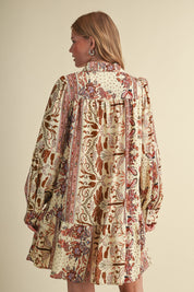 Paisley Promenade Paisley Button Down Mini Dress in Olive Multi Paisley, photo 4