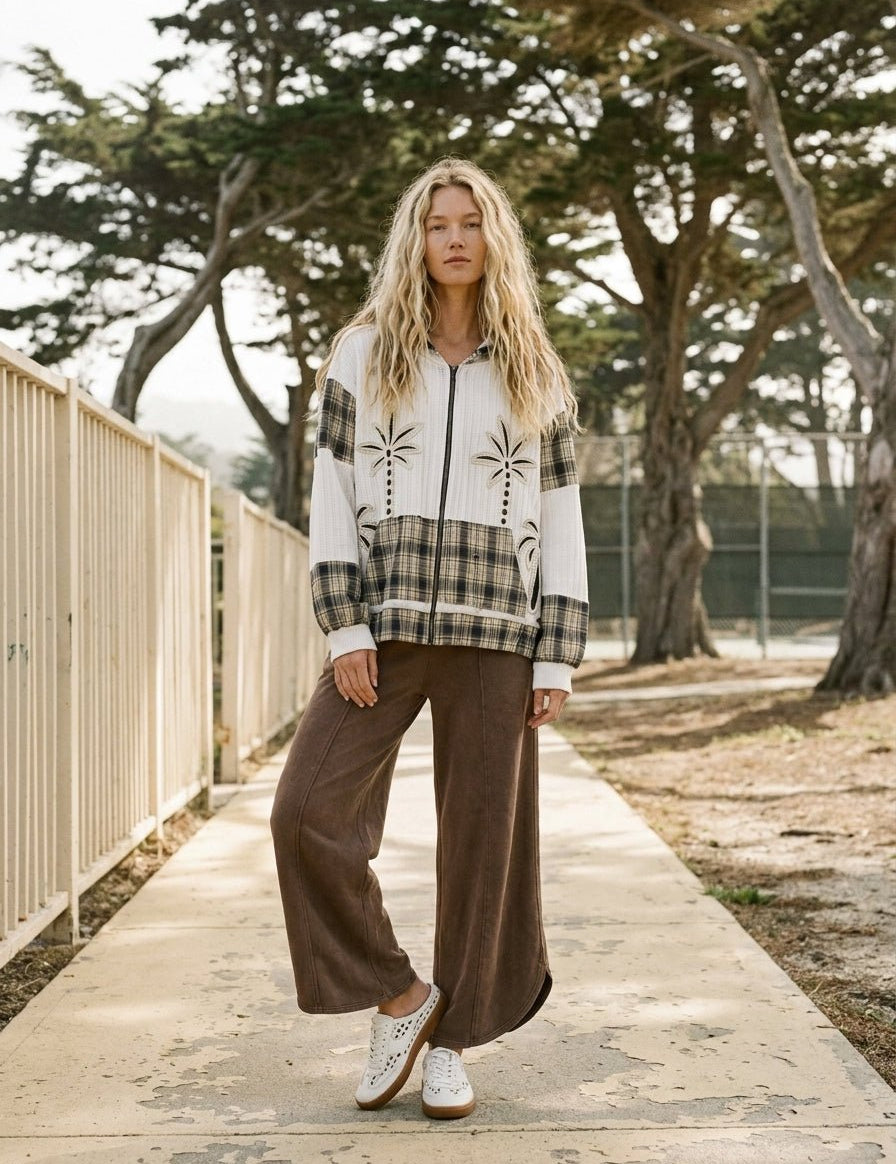 Palmetto Waffle Knit Zip - Up Hoodie - Westly