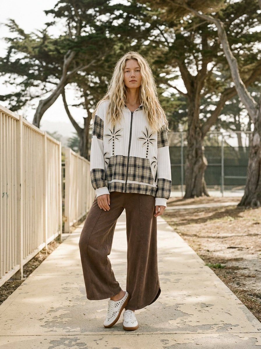 Palmetto Waffle Knit Zip - Up Hoodie - Westly