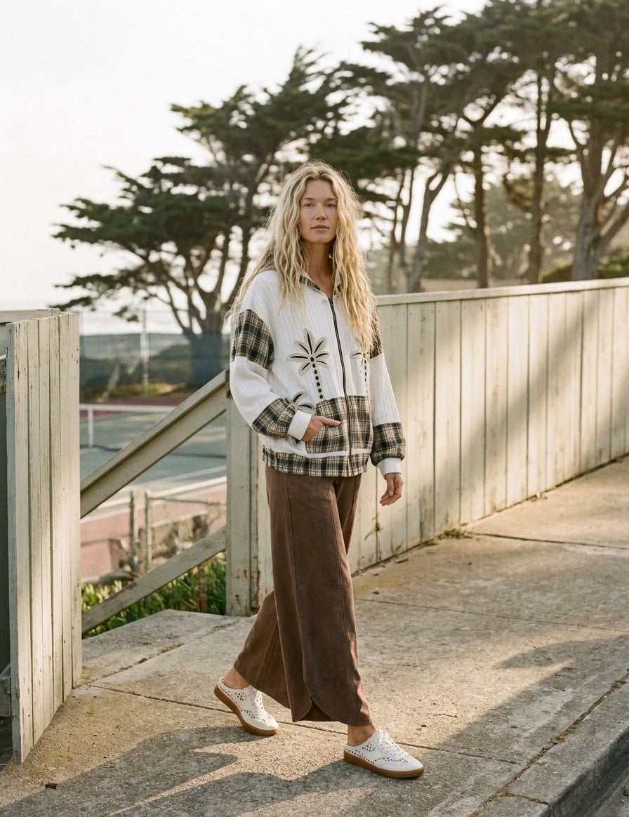 Palmetto Waffle Knit Zip - Up Hoodie - Westly