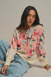 Paloma Oversized Floral Print Sweater - Westly