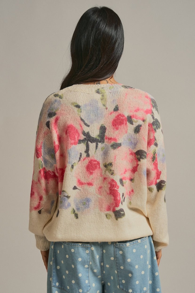 Paloma Oversized Floral Print Sweater - Westly
