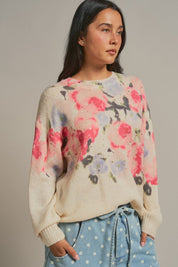 Paloma Oversized Floral Print Sweater - Westly