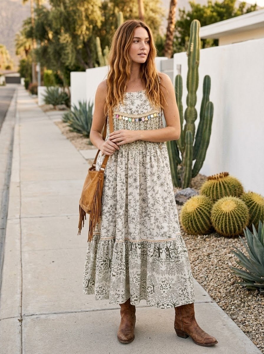 Paloma Printed Tiered Maxi Dress - Westly