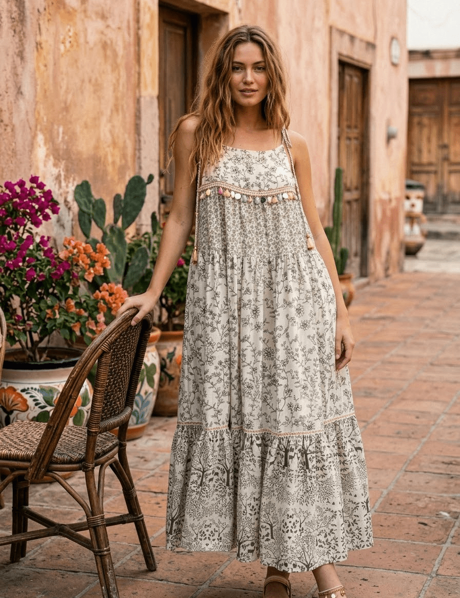 Paloma Printed Tiered Maxi Dress - Westly