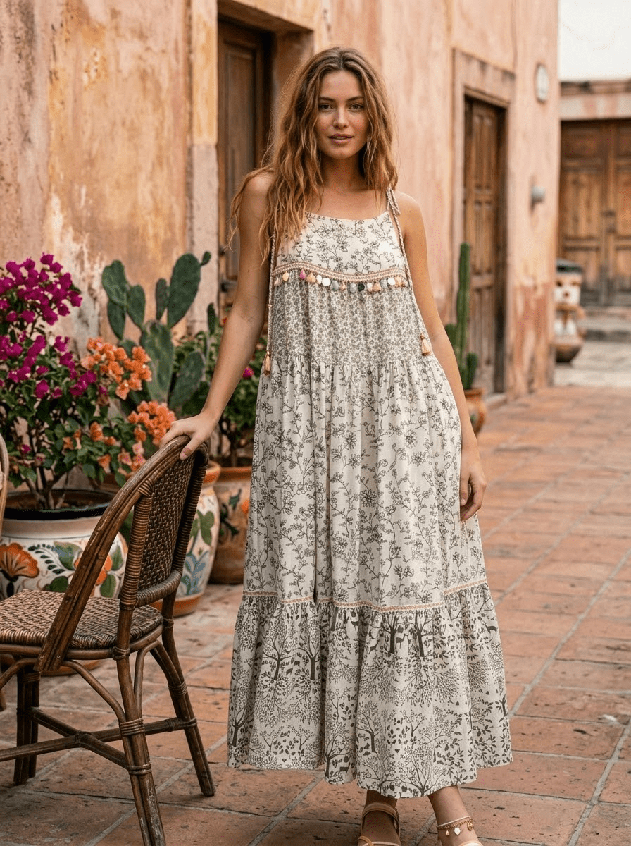 Paloma Printed Tiered Maxi Dress - Westly