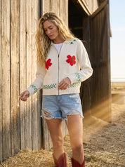 Paradise Canyon Horse Motif Knit Zip Sweater - Westly