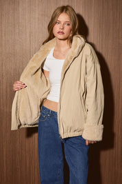 Parkside Reversible Faux Fur Jacket in Beige - product photo 2