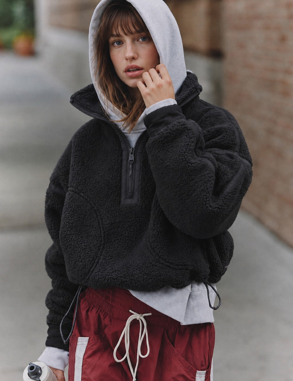 Parkside Sherpa Half-Zip Pullover - Black