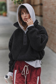 Parkside Sherpa Half-Zip Pullover - Black