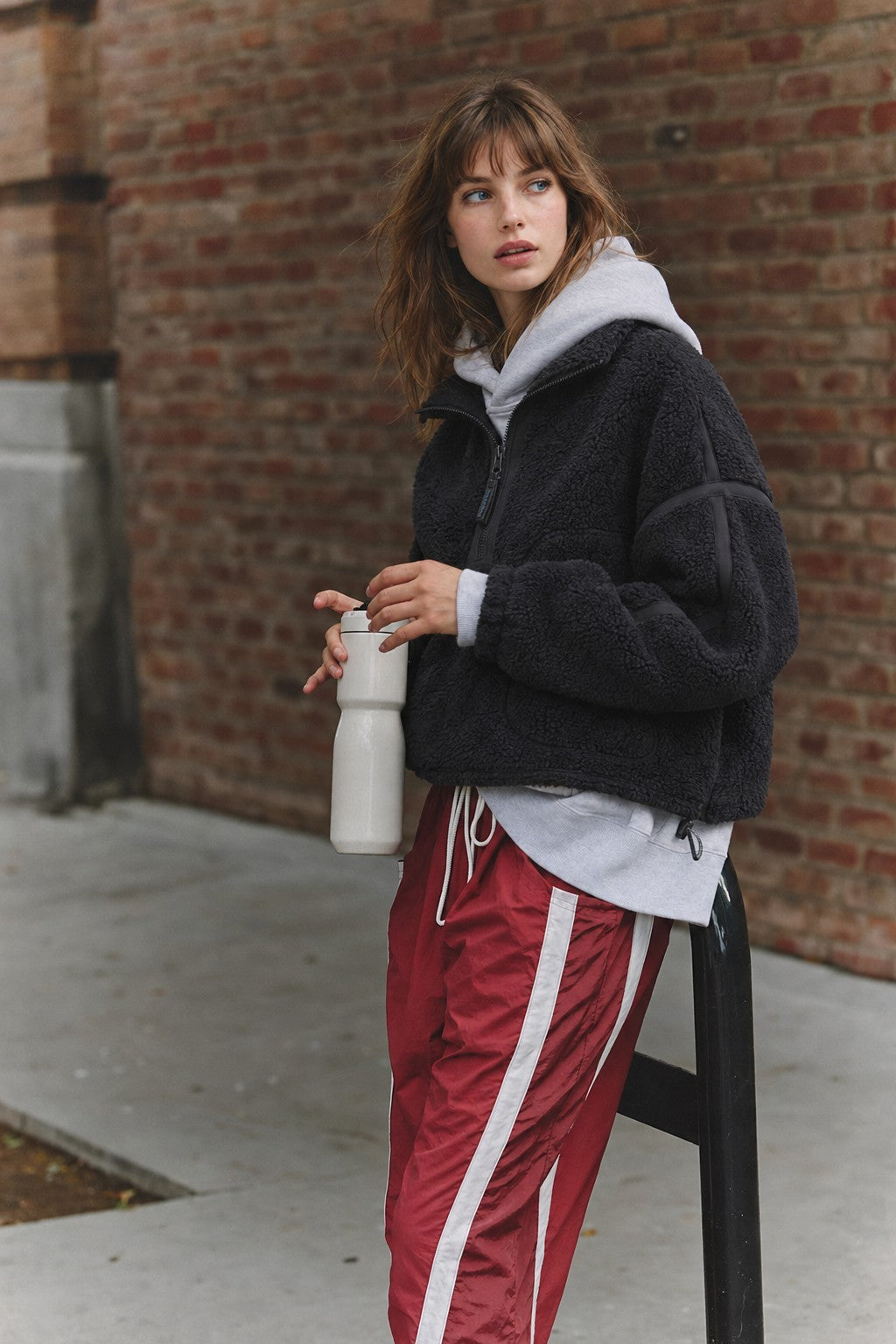 Parkside Sherpa Half-Zip Pullover - Black